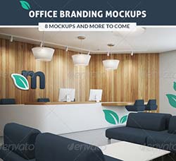 办公场所品牌展示模型：Office Branding Mockups V2
